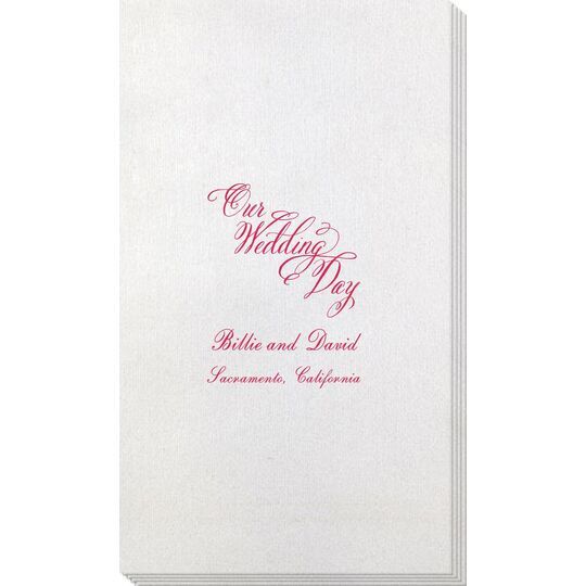 Elegant Our Wedding Day Bamboo Luxe Guest Towels